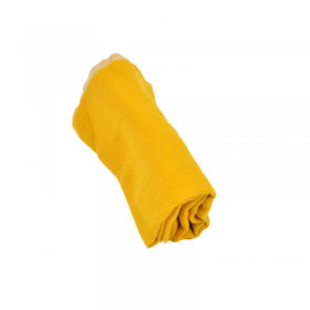 lange tout doux en coton bio double gaze couleur moutarde