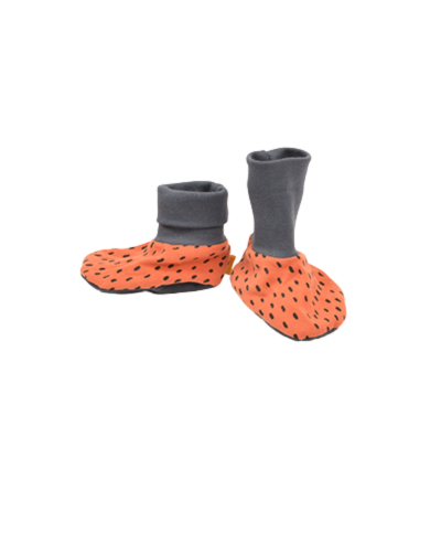 chausson pois brique confortable