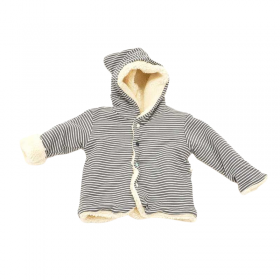 veste teddy moumoute rayé confectionné en France