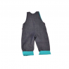 salopette enfant jean turquoise made in France