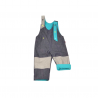 salopette réversible enfant doublure turquoise