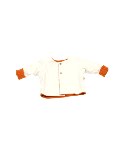 gilet réversible interlock cognac