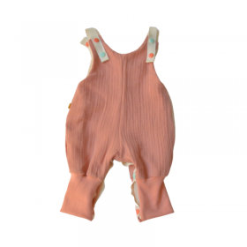 salopette double gaze bébé rose