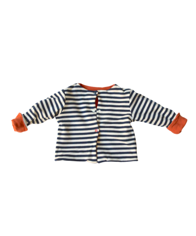 gilet fille ou garçon réversible à rayures