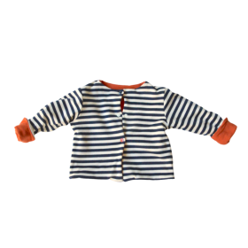 gilet fille ou garçon réversible à rayures