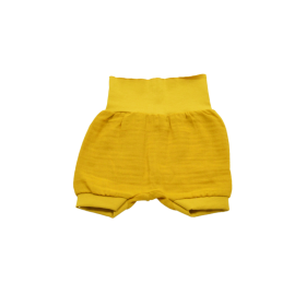 short double gaze de coton bio moutarde