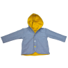 gilet à capuche effet jean
