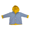 gilet à capuche effet jean et jaune