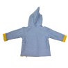 gilet à capuche effet jean réversible jaune