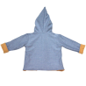 gilet à capuche effet jean pour enfant réversible beige