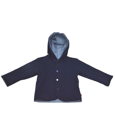 gilet à capuche bleu marine