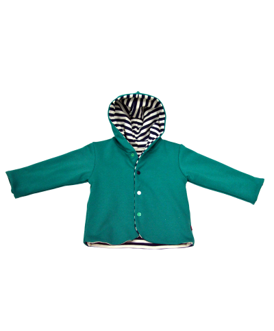 Gilet à capuche rayé marine