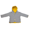 gilet réversible moutarde et rayé