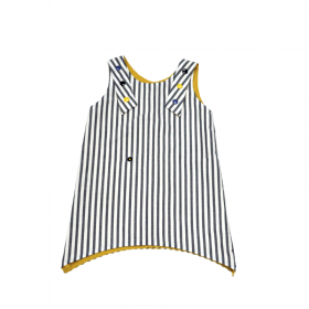 Robe évasée réversible à rayures