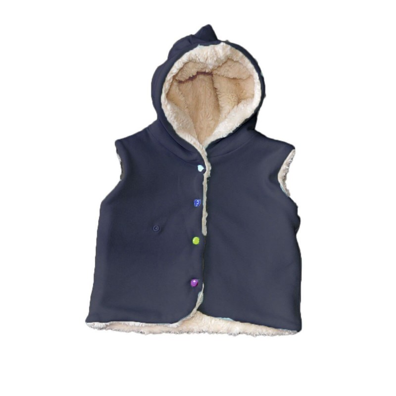 veste reversible sans manches bleu marine coton bio veste reversible sans manches bleu marine coton bio