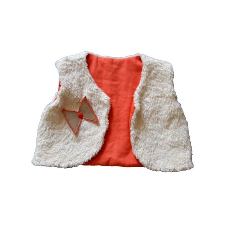 gilet du berger reversible ecru orange gilet du berger reversible ecru orange