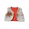gilet du berger reversible ecru orange