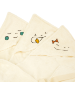 cape de bain moutarde, turquoise idéal et pratique