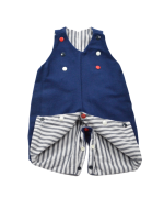 salopette bio réversible rayures