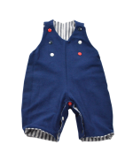 salopette rayures bleu coton bio