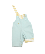 salopette rayée beige et bleue