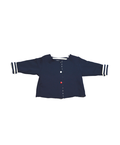 gilet bébé réversible rayé marine
