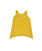 robe petite fille moutarde et rayée marine