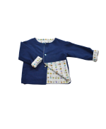 gilet evolutif enfant motif velos marine