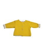 gilet evolutif reveresible pour enfant molleton moutarde