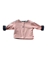 gilet manche longue rose et bleu marine reversible