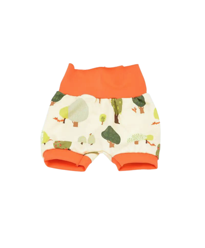 short confortable coton bio motif renards