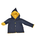 veste a capuche bleu moutarde mixte pour enfant