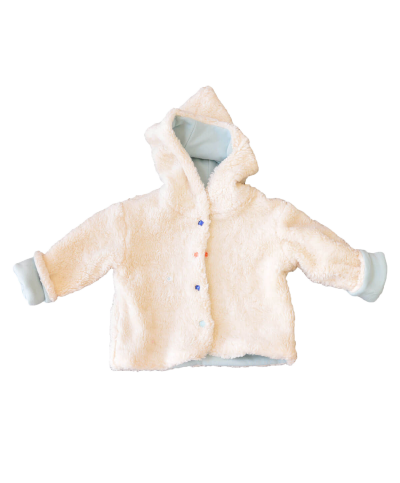 veste enfant tout doux reversible bleu ciel