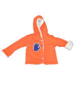 veste coton bio bebe enfant écru orange