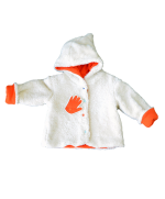 veste coton bio bebe enfant écru orange