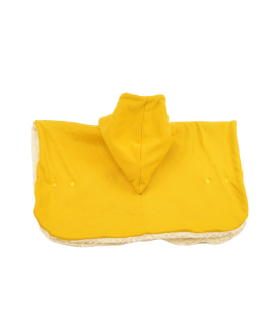 poncho réversible moutarde à capuche