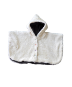 poncho bebe pratique coton bio écru