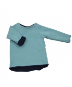 pull polaire en coton bio bleu marine reversible bleu claire pour enfant