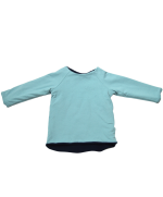 pull polaire evolutif en coton bio bleu marine reversible bleu claire pour enfant