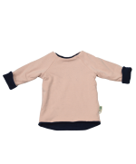 pull polaire enfant made in France bleu marine reversible rose