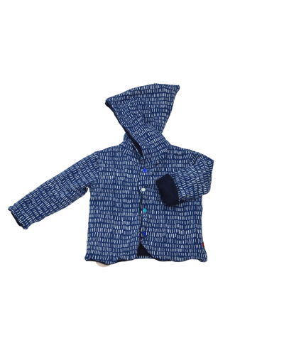 Veste réversible polaire coton bio bleu marine