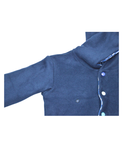 Veste réversible polaire coton bio bleu marine