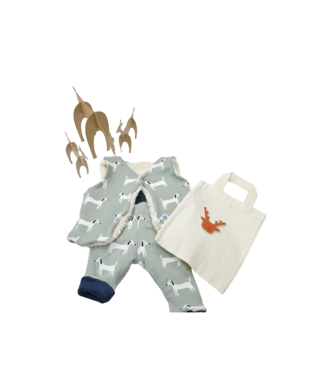 Coffret cadeau noel gilet du berger et pantalon doublé motif chien