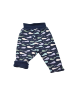 pantalon leggings reversible et evolutif en polaire coton bio motif baleines