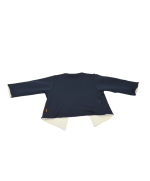 gilet bebe reversible molleton bleu marine interlock ecru coton bio GOTS