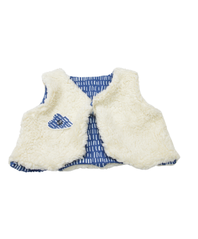 Gilet du berger réversible motif moderne et frais en coton bio certifié GOTS made in France