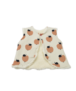 Gilet du berger réversible en coton bio certifié GOTS motif cotelé pomme.