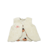 gilet du berger côtelé motif pomme en coton bio certifié GOTS made in France