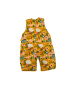 salopette évolutif made in France motif fleur ocre doublure molleton moutarde