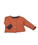 gilet réversible en coton bio certifié GOTS made in France motif Terra Cotta